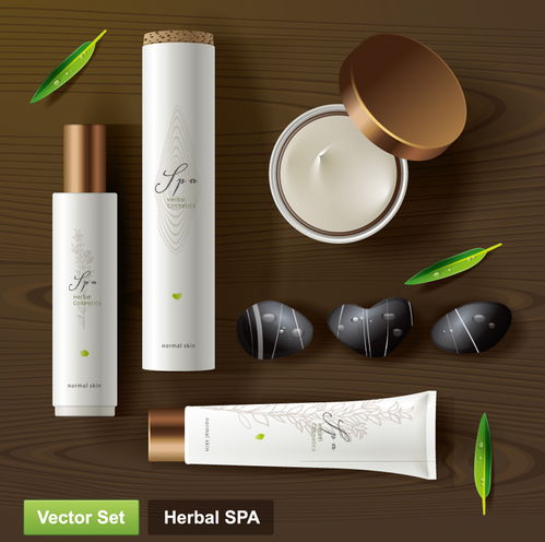 天然化妝品spa用品矢量素材